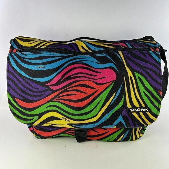 Yak Pak Crossbody Messenger Bag Multi-Color Checkerboard Bag Back Pack Crossbody - Picture 1 of 11